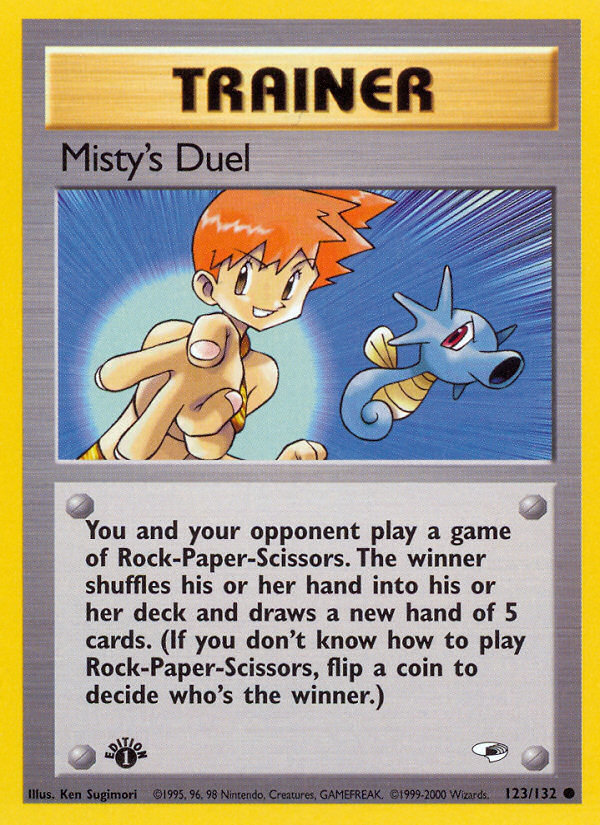 Misty's Duel (123/132) [Gym Heroes 1st Edition] | Dumpster Cat Games