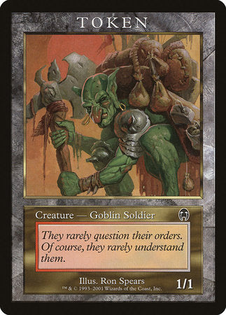 Goblin Soldier Token (Apocalypse) [Magic Player Rewards 2001] | Dumpster Cat Games
