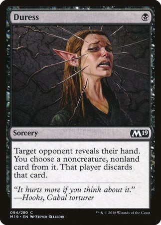 Duress [Core Set 2019] | Dumpster Cat Games