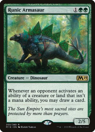 Runic Armasaur [Core Set 2019] | Dumpster Cat Games