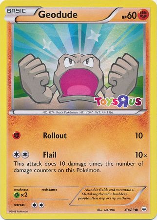 Geodude (43/83) (Toys R Us Promo) [XY: Generations] | Dumpster Cat Games