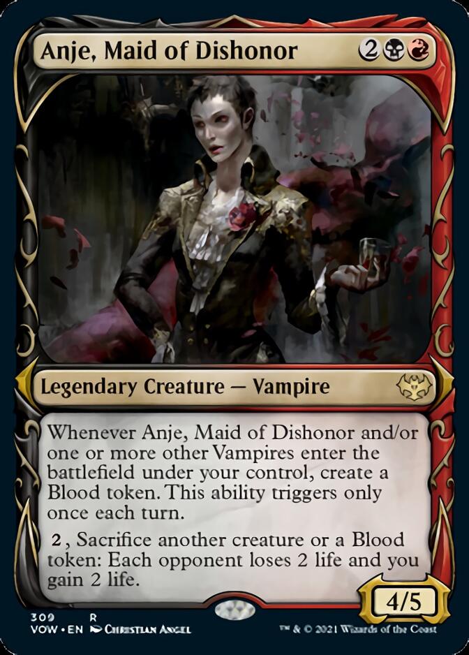 Anje, Maid of Dishonor (Showcase Fang Frame) [Innistrad: Crimson Vow] | Dumpster Cat Games