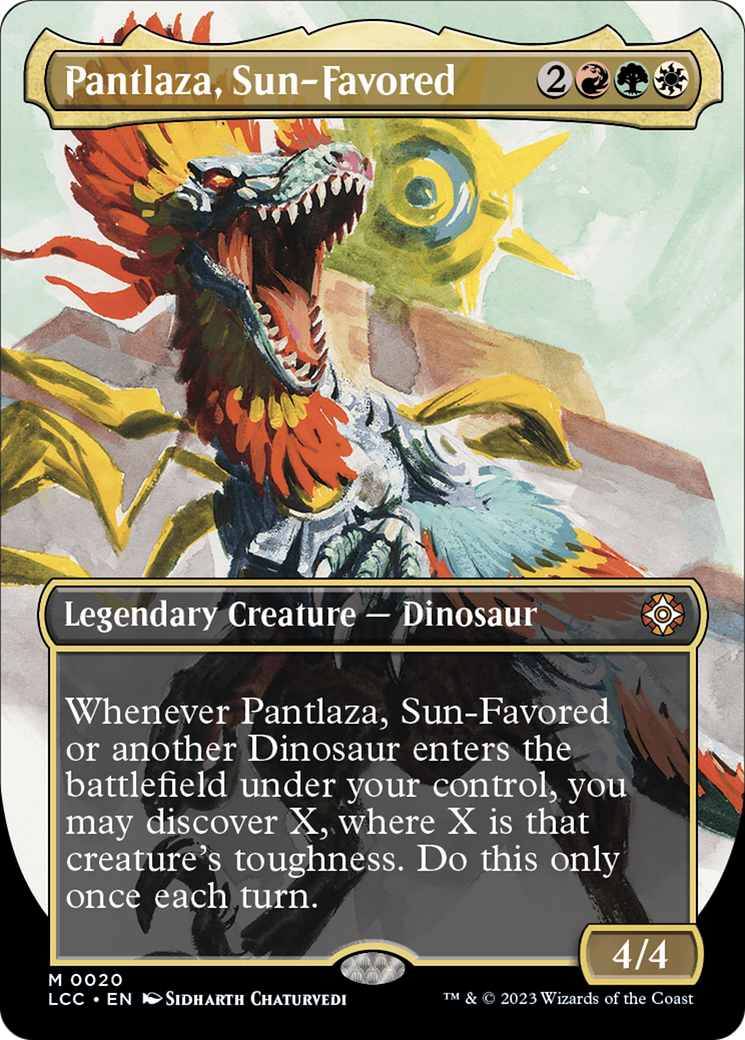 Pantlaza, Sun-Favored (Borderless) [The Lost Caverns of Ixalan Commander] | Dumpster Cat Games