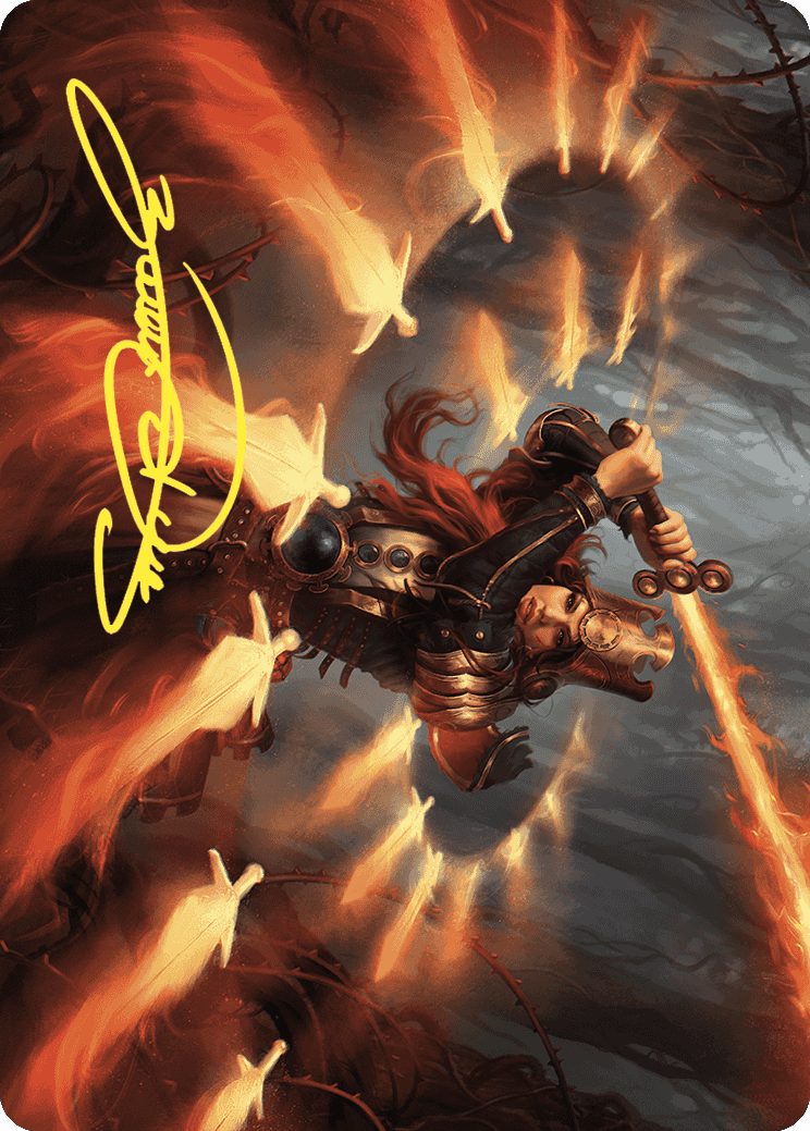 Heartflame Duelist Art Card (Gold-Stamped Signature) [Wilds of Eldraine Art Series] | Dumpster Cat Games