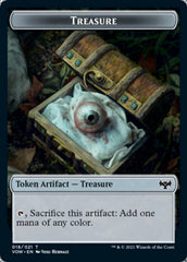 Wolf (011) // Treasure Double-sided Token [Innistrad: Crimson Vow Tokens] | Dumpster Cat Games