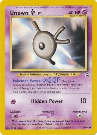 Unown [K] (58/64) [Neo Revelation Unlimited] | Dumpster Cat Games