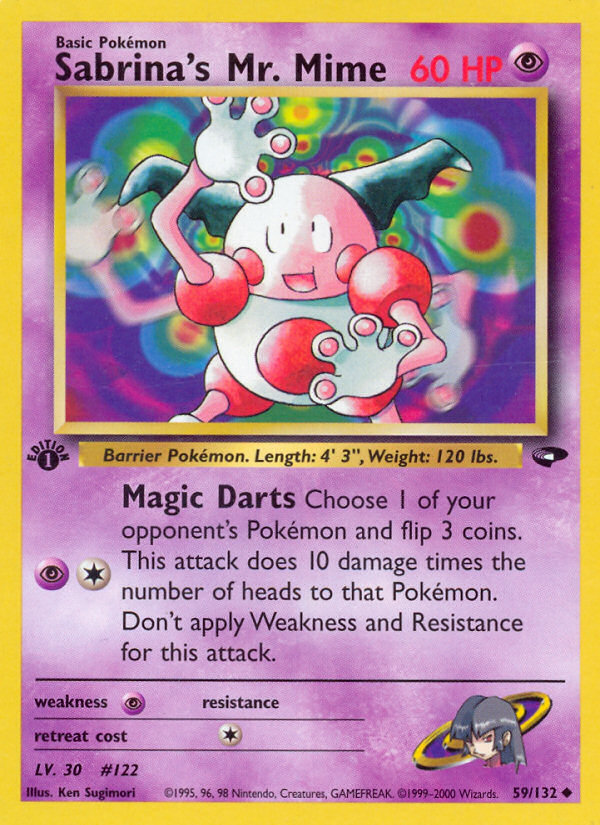 Sabrina's Mr. Mime (59/132) [Gym Challenge 1st Edition] | Dumpster Cat Games