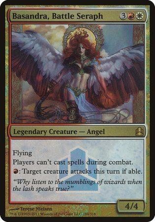 Basandra, Battle Seraph (Commander Launch Promo) [Commander 2011 Launch Party] | Dumpster Cat Games