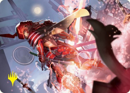 Peerless Samurai Art Card (Gold-Stamped Signature) [Kamigawa: Neon Dynasty Art Series] | Dumpster Cat Games