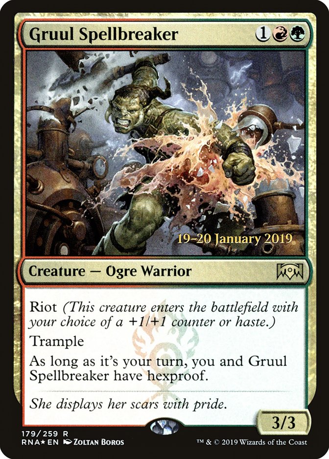 Gruul Spellbreaker [Ravnica Allegiance Prerelease Promos] | Dumpster Cat Games