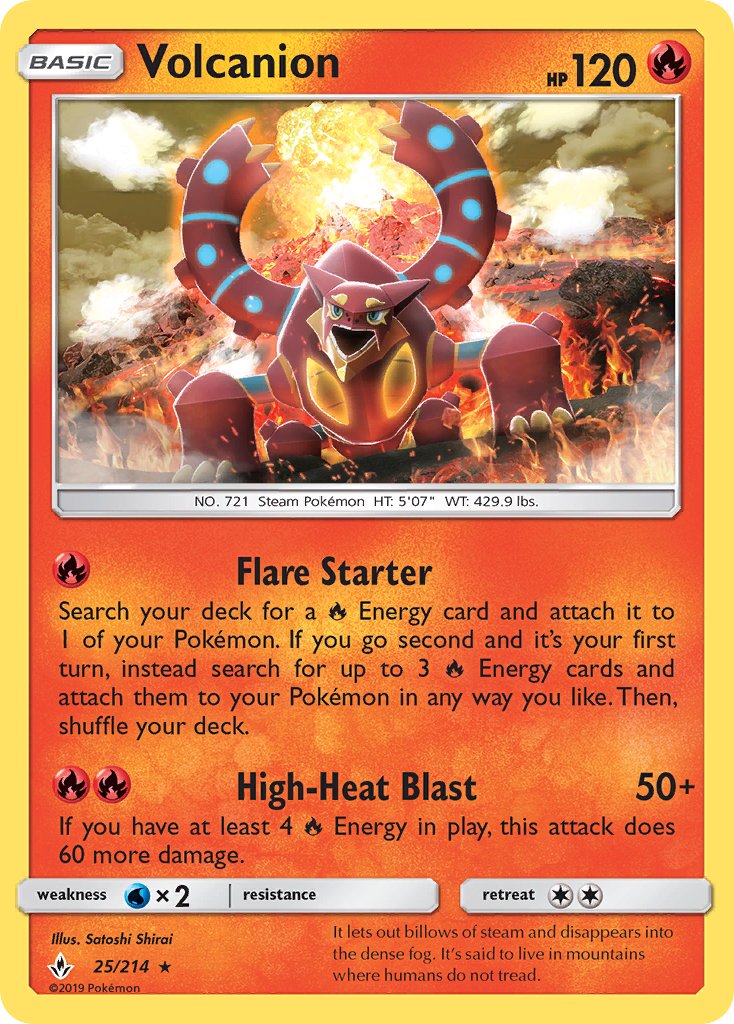 Volcanion (25/214) (Theme Deck Exclusive) [Sun & Moon: Unbroken Bonds] | Dumpster Cat Games