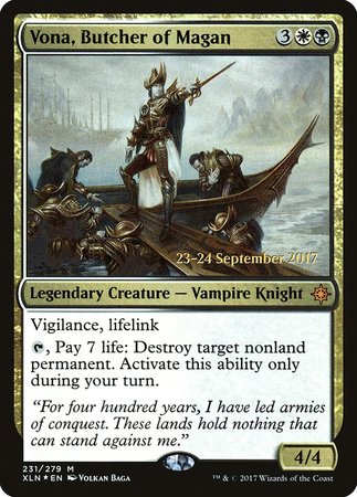 Vona, Butcher of Magan [Ixalan Promos] | Dumpster Cat Games