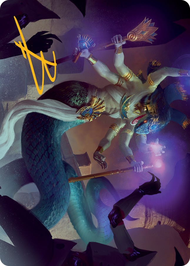 Imoti, Celebrant of Bounty Art Card (Gold-Stamped Signature) [March of the Machine Art Series] | Dumpster Cat Games