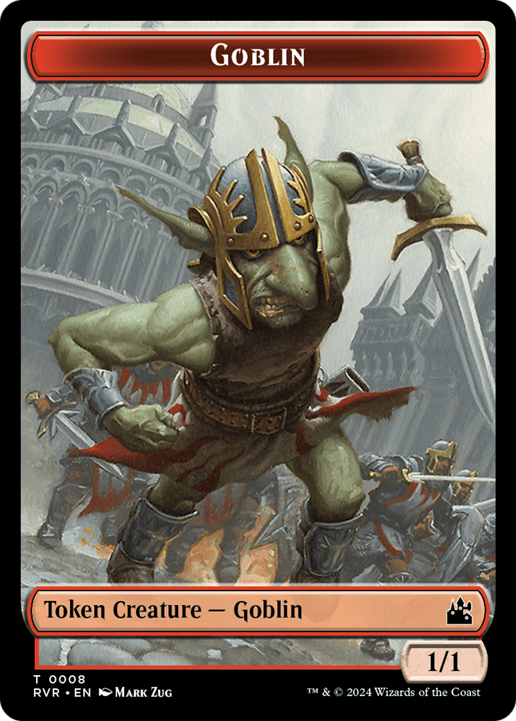 Goblin (0008) // Spirit (0004) Double-Sided Token [Ravnica Remastered Tokens] | Dumpster Cat Games