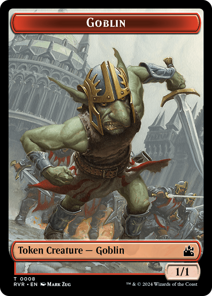 Goblin (0008) // Angel (0003) Double-Sided Token [Ravnica Remastered Tokens] | Dumpster Cat Games