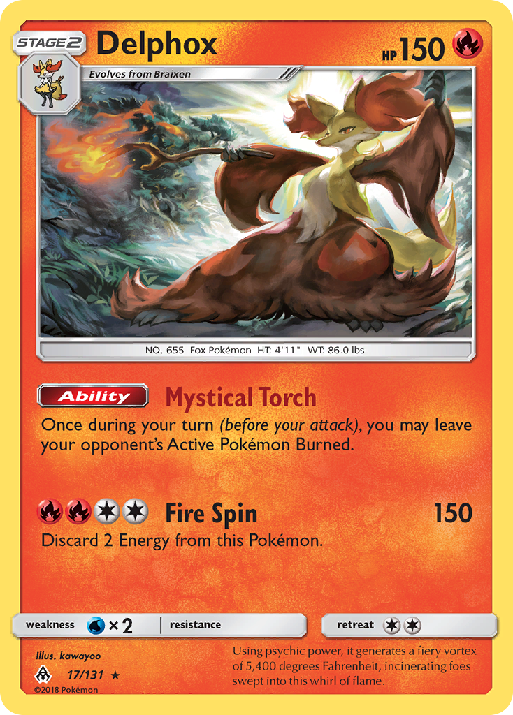 Delphox (17/131) [Sun & Moon: Forbidden Light] | Dumpster Cat Games
