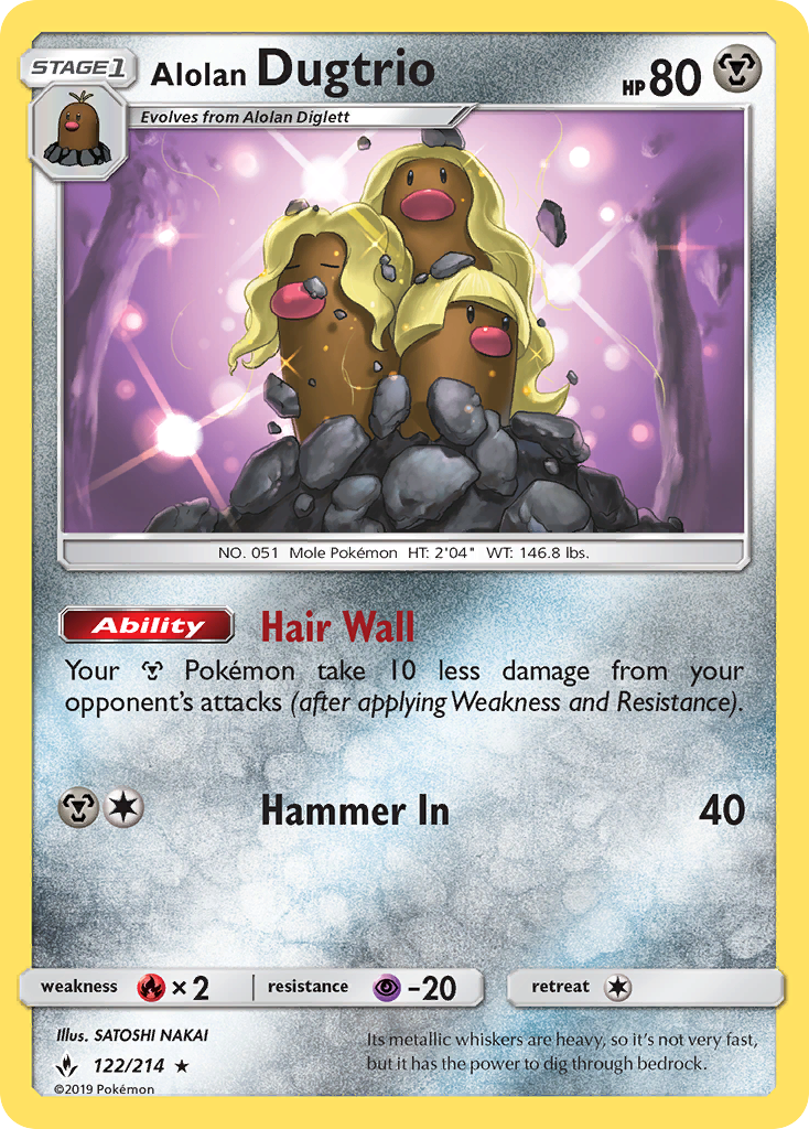Alolan Dugtrio (122/214) [Sun & Moon: Unbroken Bonds] | Dumpster Cat Games