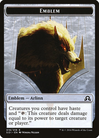 Emblem - Arlinn Kord [Shadows over Innistrad Tokens] | Dumpster Cat Games