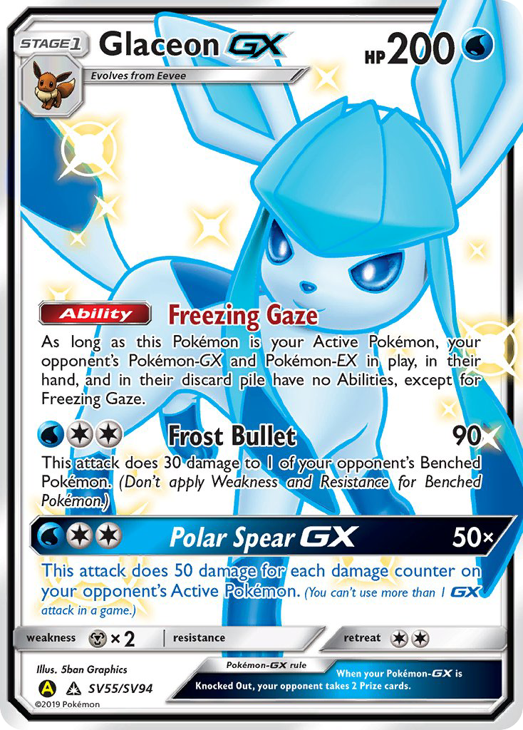 Glaceon GX (SV55/SV94) [Sun & Moon: Hidden Fates - Shiny Vault] | Dumpster Cat Games