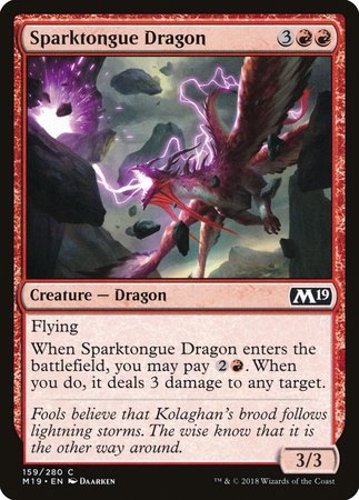 Sparktongue Dragon [Core Set 2019] | Dumpster Cat Games