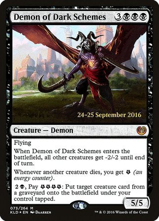 Demon of Dark Schemes [Kaladesh Promos] | Dumpster Cat Games
