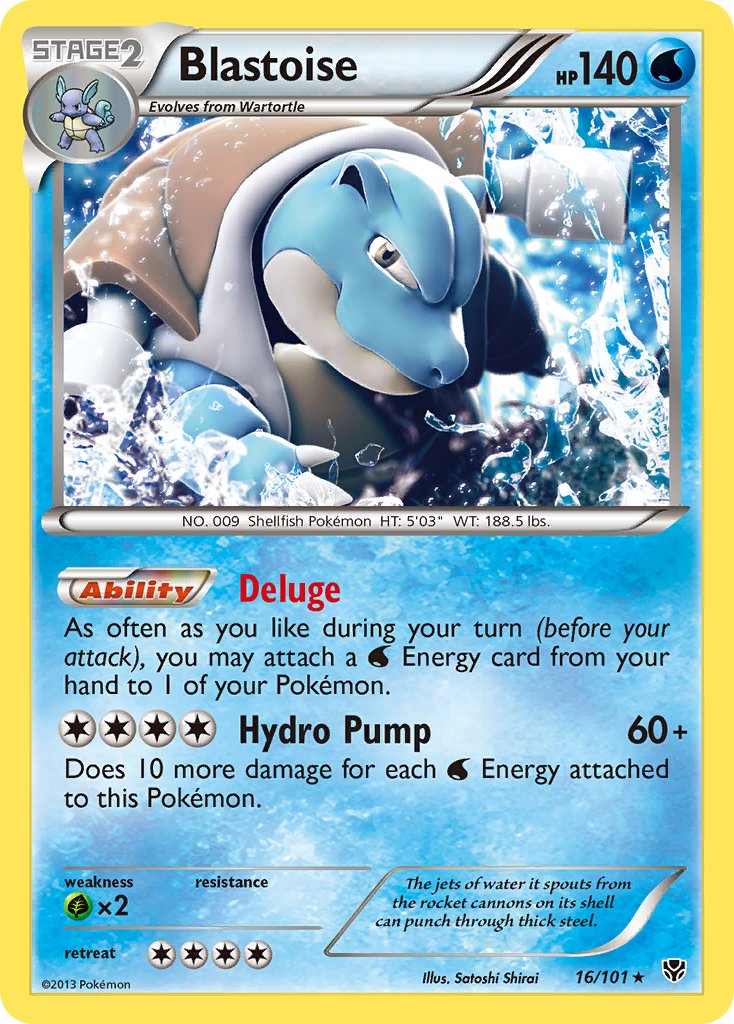 Blastoise (16/101) (Cosmos Holo) (Blister Exclusive) [Black & White: Plasma Blast] | Dumpster Cat Games