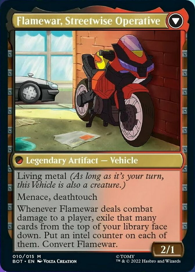 Flamewar, Brash Veteran // Flamewar, Streetwise Operative [Universes Beyond: Transformers] | Dumpster Cat Games