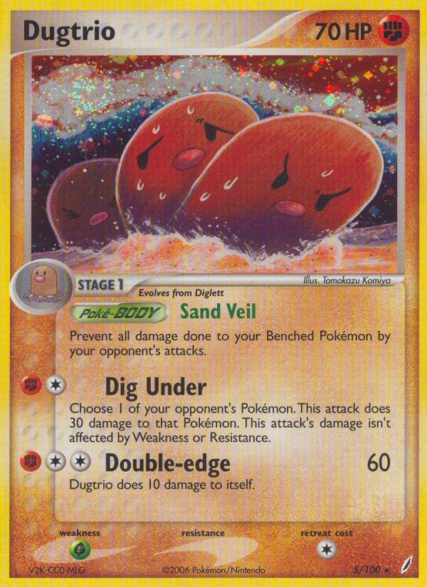 Dugtrio (5/100) (Theme Deck Exclusive) [EX: Crystal Guardians] | Dumpster Cat Games