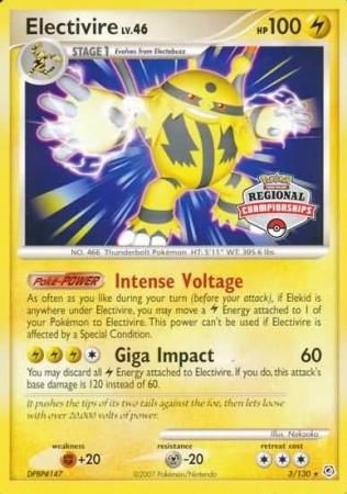 Electivire (3/130) (Regional Championship Promo) [Diamond & Pearl: Base Set] | Dumpster Cat Games