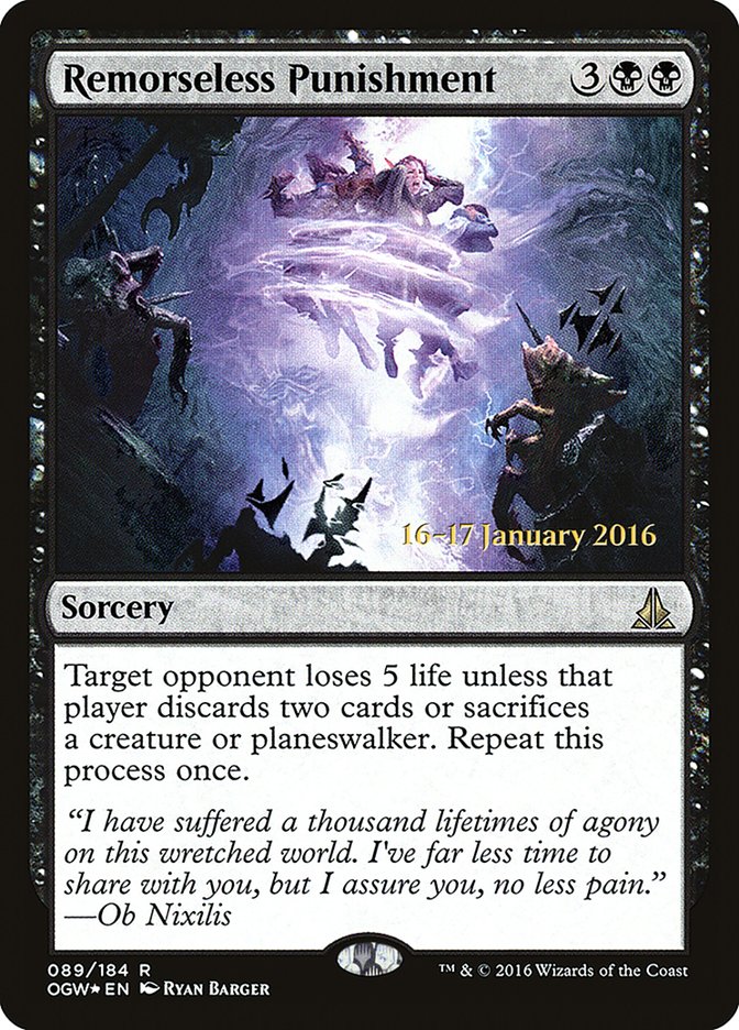Remorseless Punishment [Oath of the Gatewatch Prerelease Promos] | Dumpster Cat Games