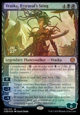Vraska, Betrayal's Sting [Phyrexia: All Will Be One Prerelease Promos] | Dumpster Cat Games