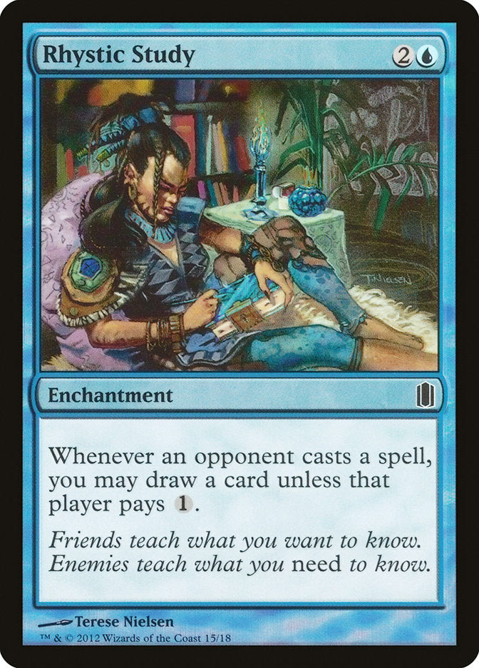Rhystic Study [Commander's Arsenal] | Dumpster Cat Games