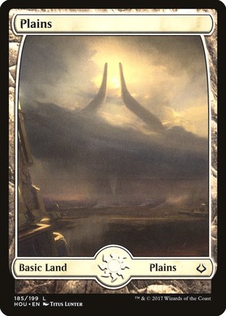 Plains (185) - Full Art [Hour of Devastation] | Dumpster Cat Games