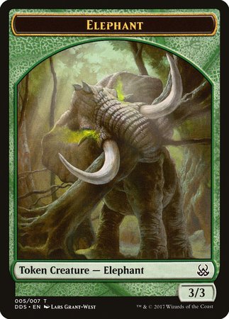 Elephant Token [Duel Decks: Mind vs. Might Tokens] | Dumpster Cat Games