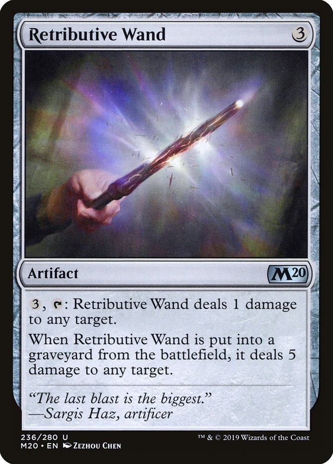 Retributive Wand [Core Set 2020] | Dumpster Cat Games