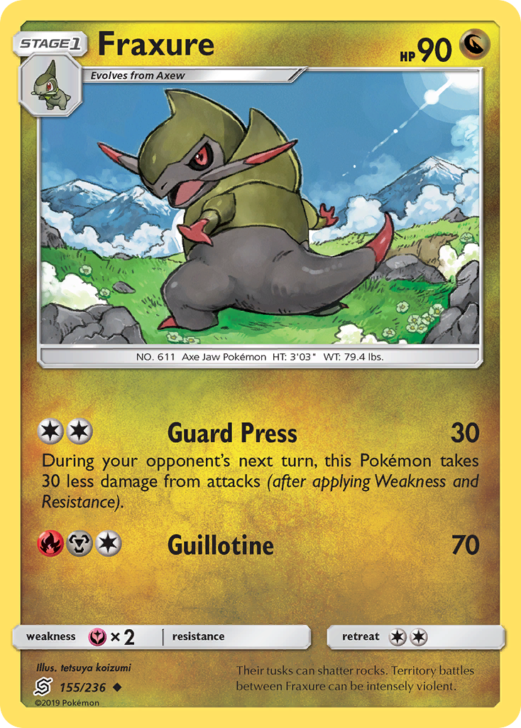 Fraxure (155/236) [Sun & Moon: Unified Minds] | Dumpster Cat Games
