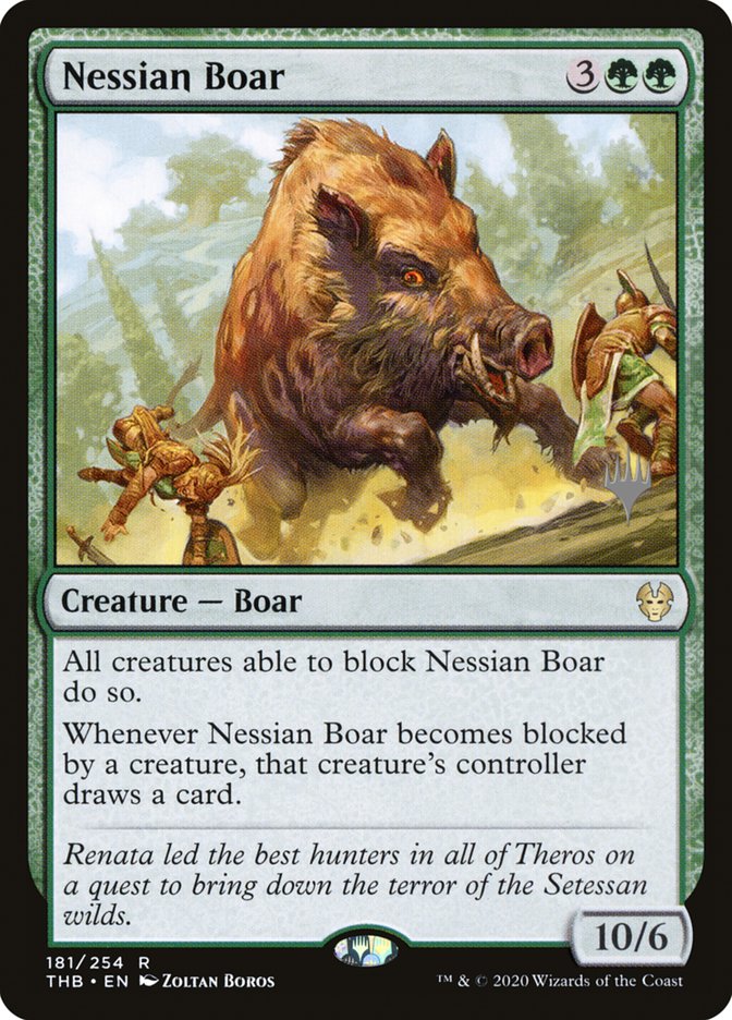 Nessian Boar (Promo Pack) [Theros Beyond Death Promos] | Dumpster Cat Games