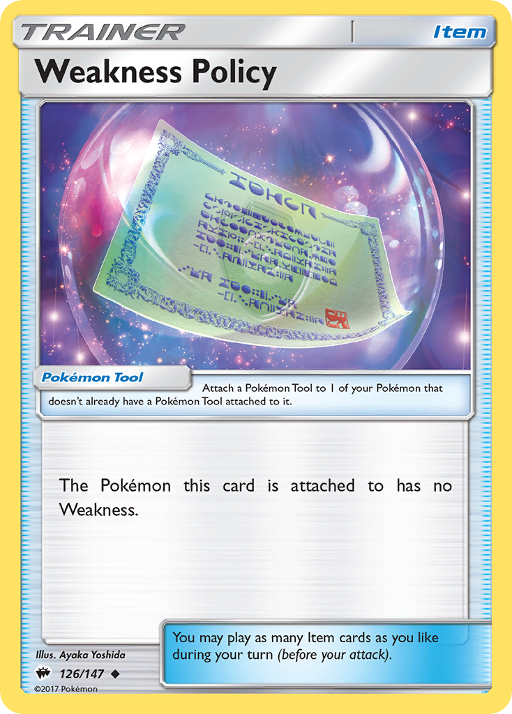 Weakness Policy (126/147) [Sun & Moon: Burning Shadows] | Dumpster Cat Games