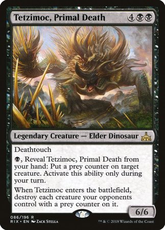 Tetzimoc, Primal Death [Rivals of Ixalan] | Dumpster Cat Games