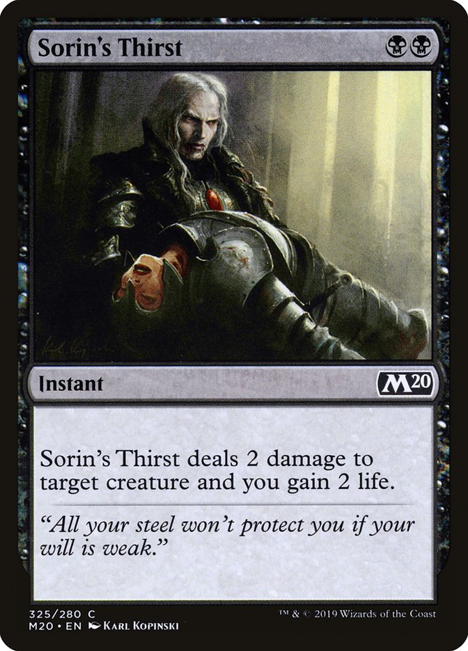 Sorin's Thirst [Core Set 2020] | Dumpster Cat Games