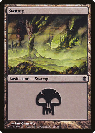 Swamp (151) [Mirrodin Besieged] | Dumpster Cat Games