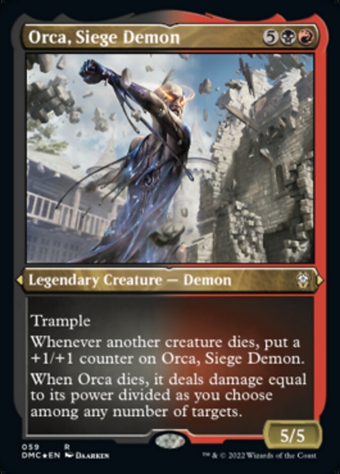 Orca, Siege Demon (Foil Etched) [Dominaria United Commander] | Dumpster Cat Games