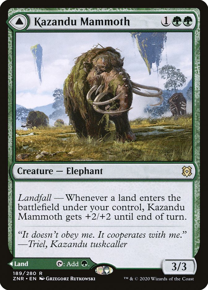 Kazandu Mammoth // Kazandu Valley [Zendikar Rising] | Dumpster Cat Games