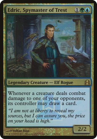 Edric, Spymaster of Trest (Commander Launch Promo) [Commander 2011 Launch Party] | Dumpster Cat Games