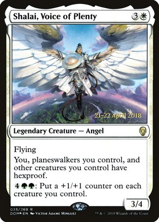 Shalai, Voice of Plenty [Dominaria Promos] | Dumpster Cat Games