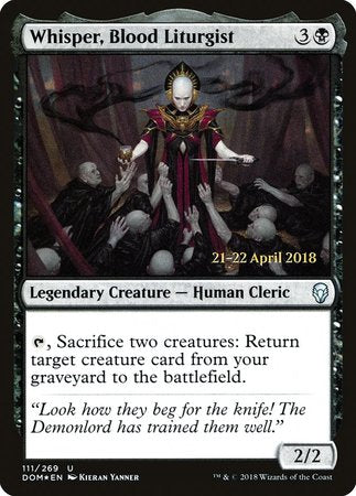 Whisper, Blood Liturgist [Dominaria Promos] | Dumpster Cat Games
