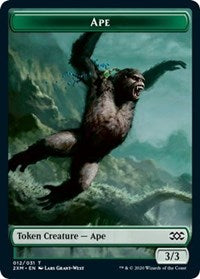 Ape // Golem Double-sided Token [Double Masters Tokens] | Dumpster Cat Games