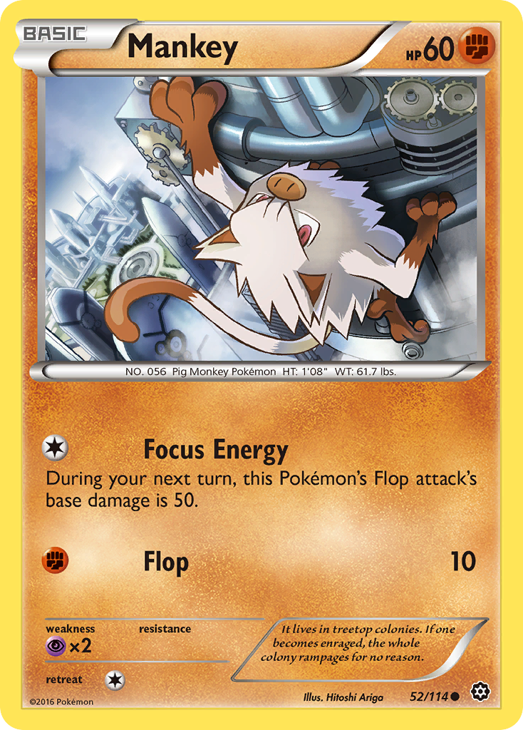 Mankey (52/114) [XY: Steam Siege] | Dumpster Cat Games