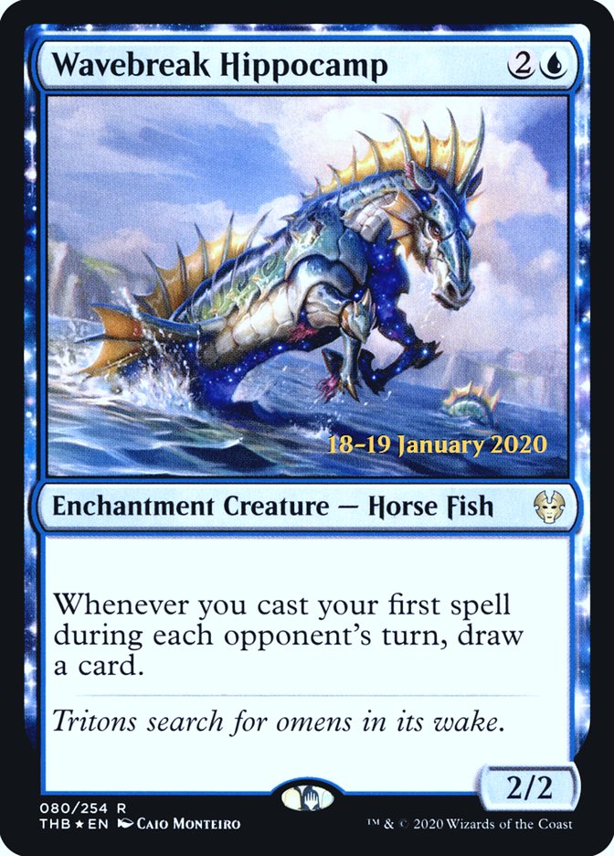 Wavebreak Hippocamp [Theros Beyond Death Prerelease Promos] | Dumpster Cat Games