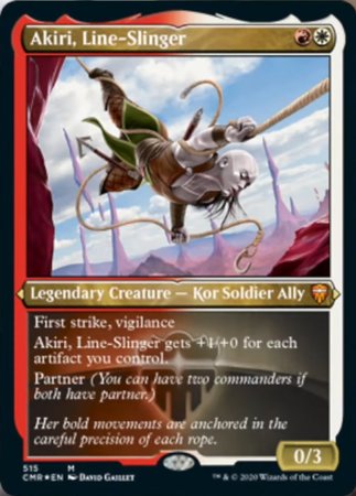 Akiri, Line-Slinger (Foil Etched) [Commander Legends] | Dumpster Cat Games